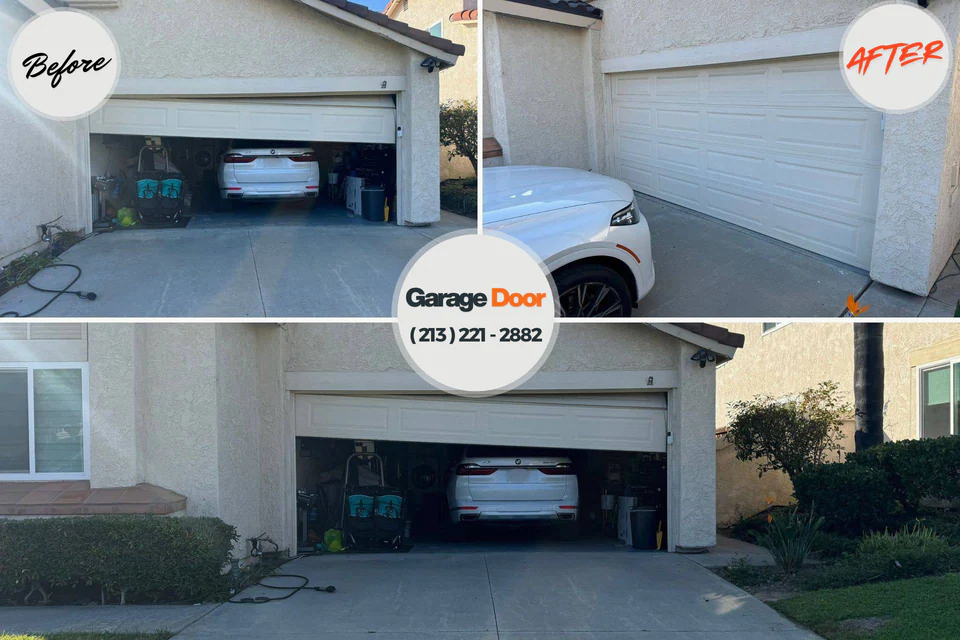 Before and after: garage door repair Tenino, WA
